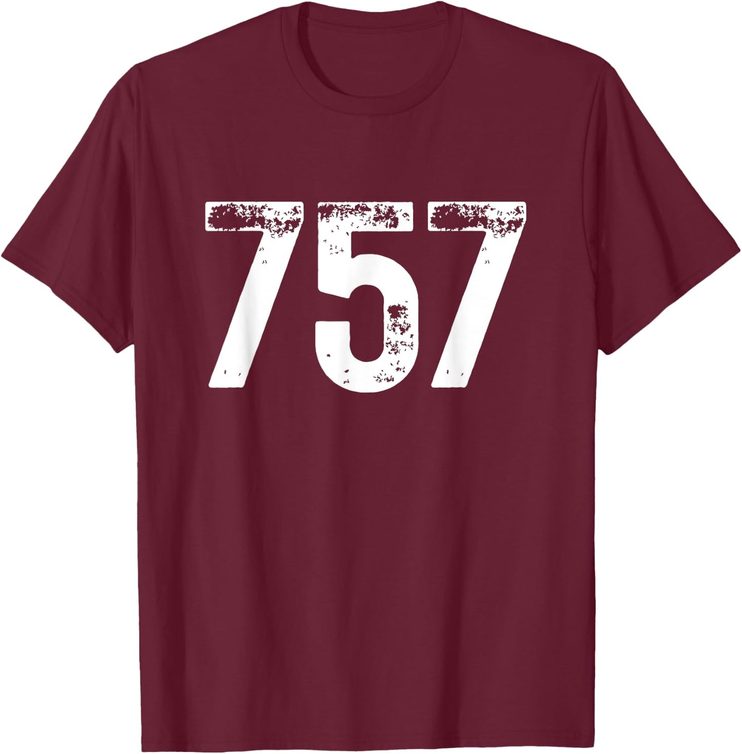 Area Code 757 Virginia Beach Virginia SEVEN FIVE SEVEN 757 Women T-Shirt - T-Shirt | Maroon