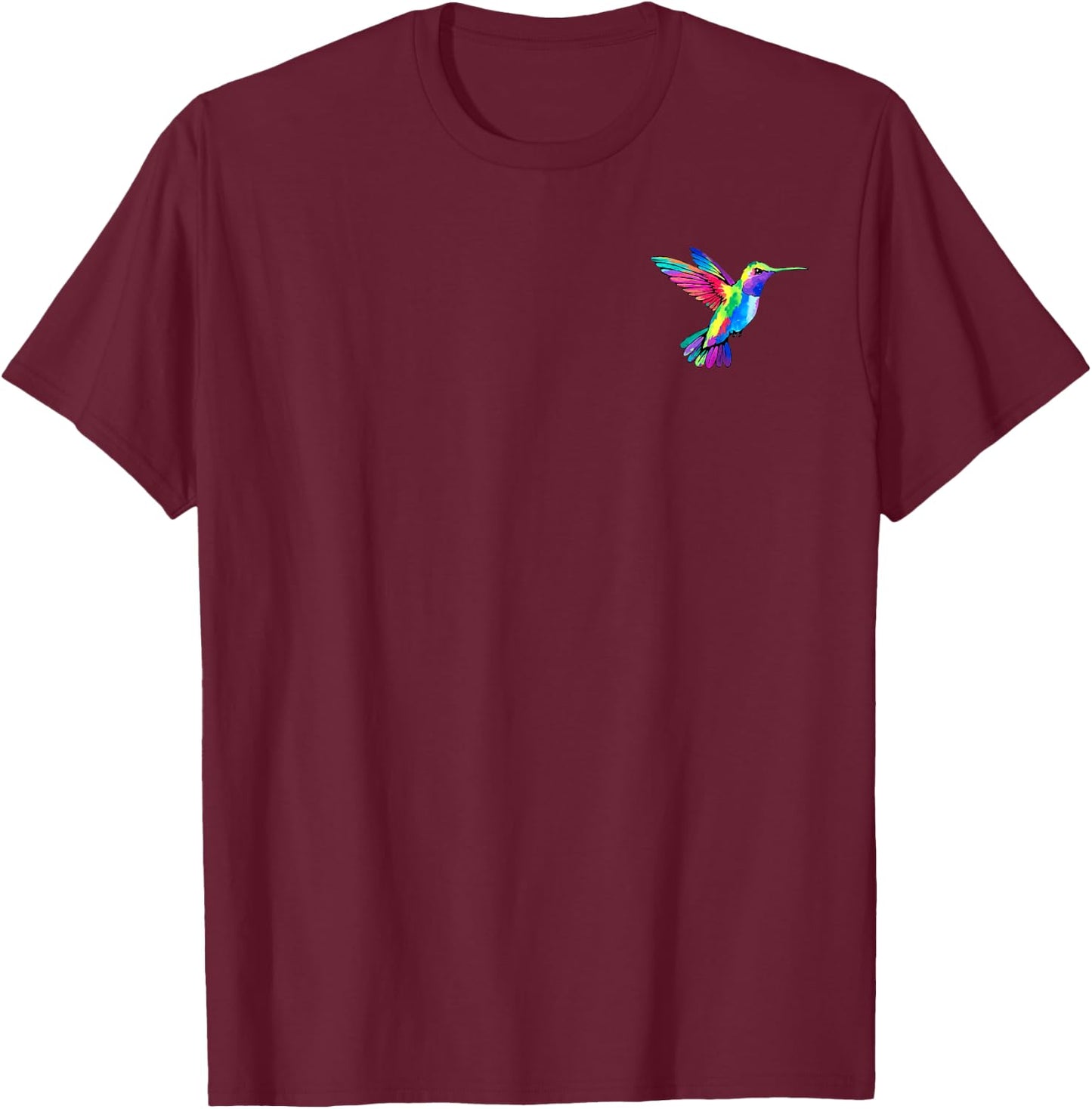 Hummingbird in the pocket - Watercolor hummingbird T-Shirt - T-Shirt | Maroon