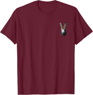 Lustiger Esel-Taschen-Farm-Tierliebhaber T-Shirt - T-Shirt | Maroon