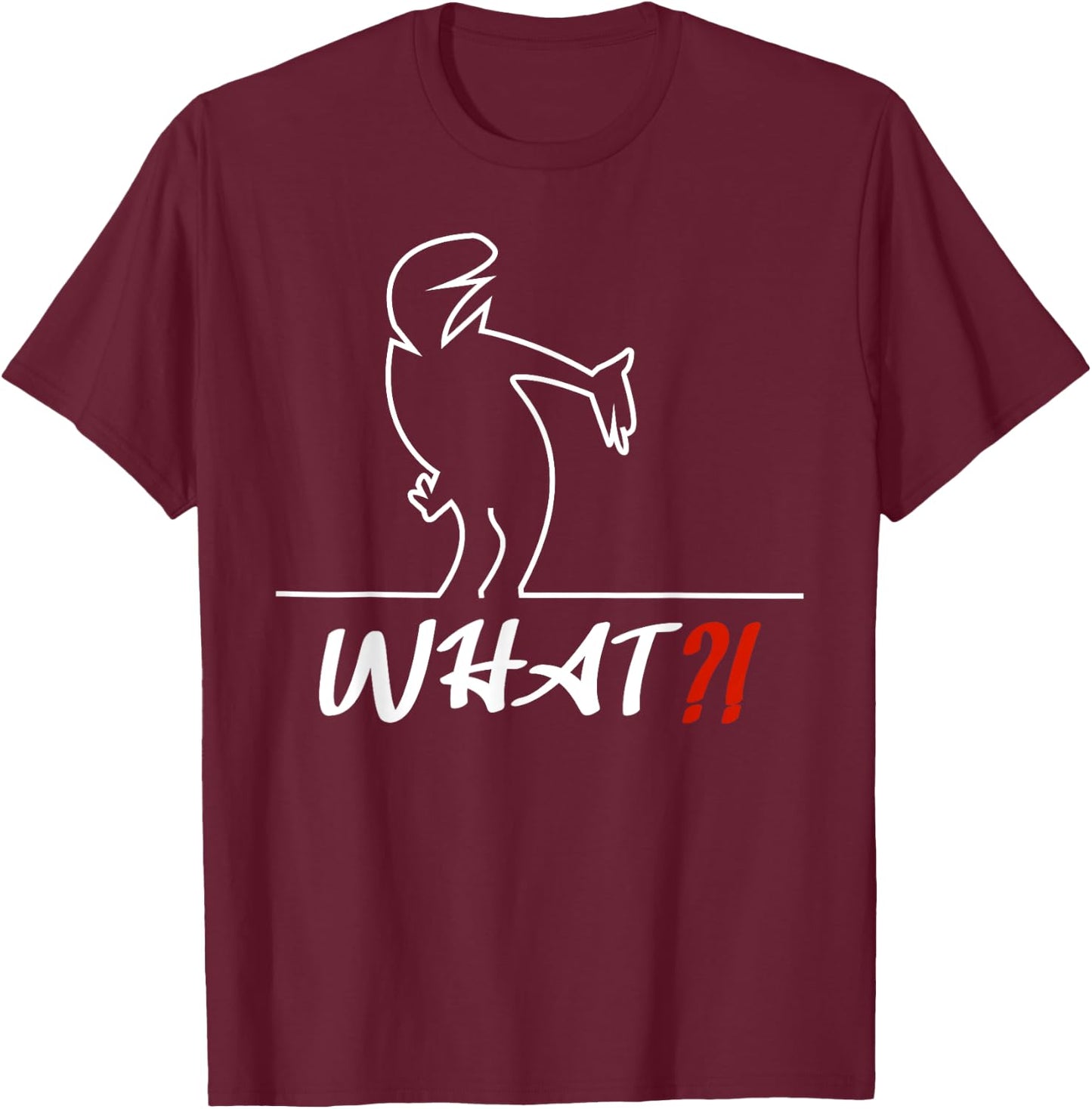 with German Text "Lustiges Mann sags was? - WHAT?!", black T-Shirt - T-Shirt | Maroon