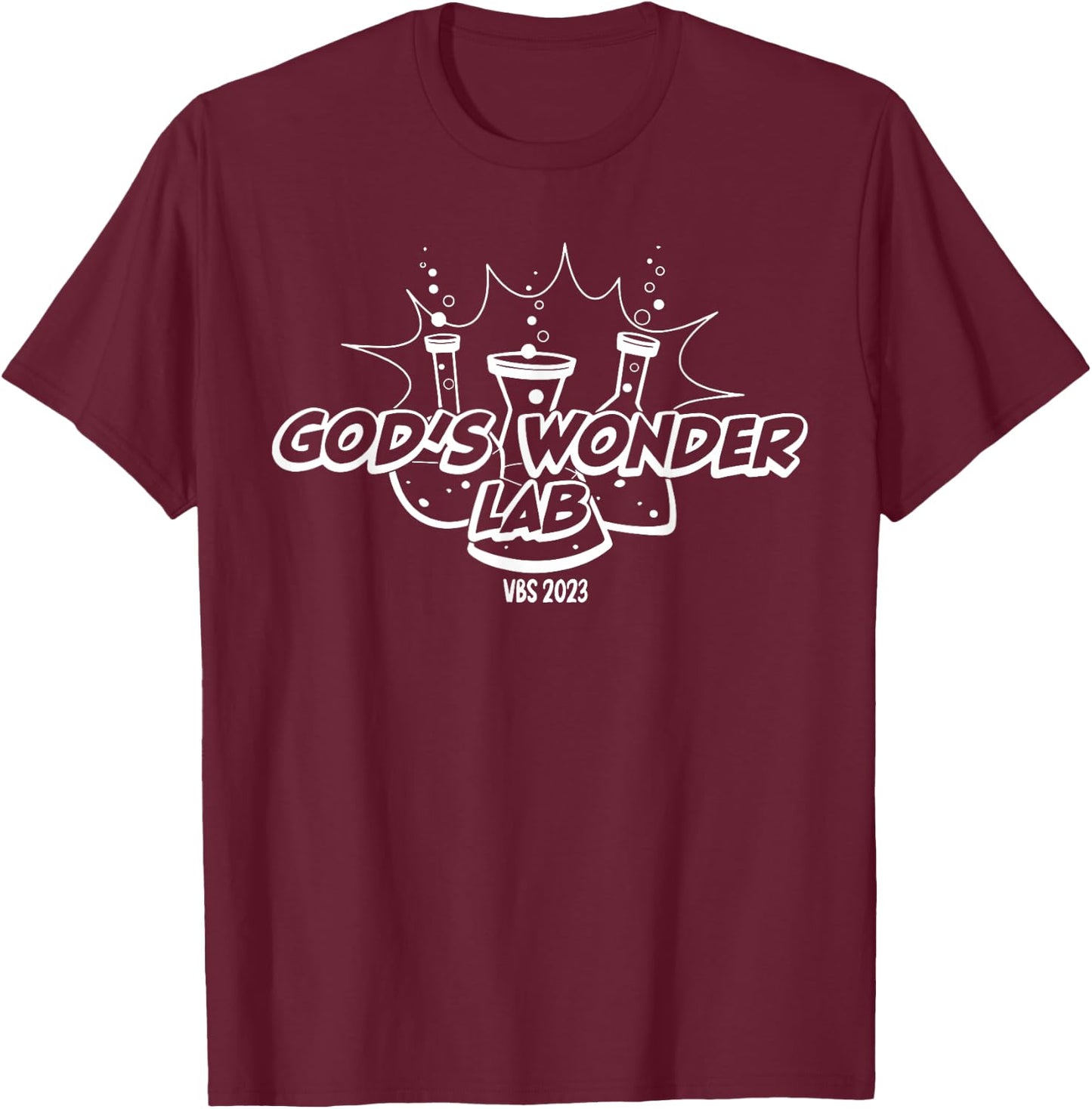 God's Wonder Lab VBS 2023 Christian Bible T-Shirt - T-Shirt | Maroon