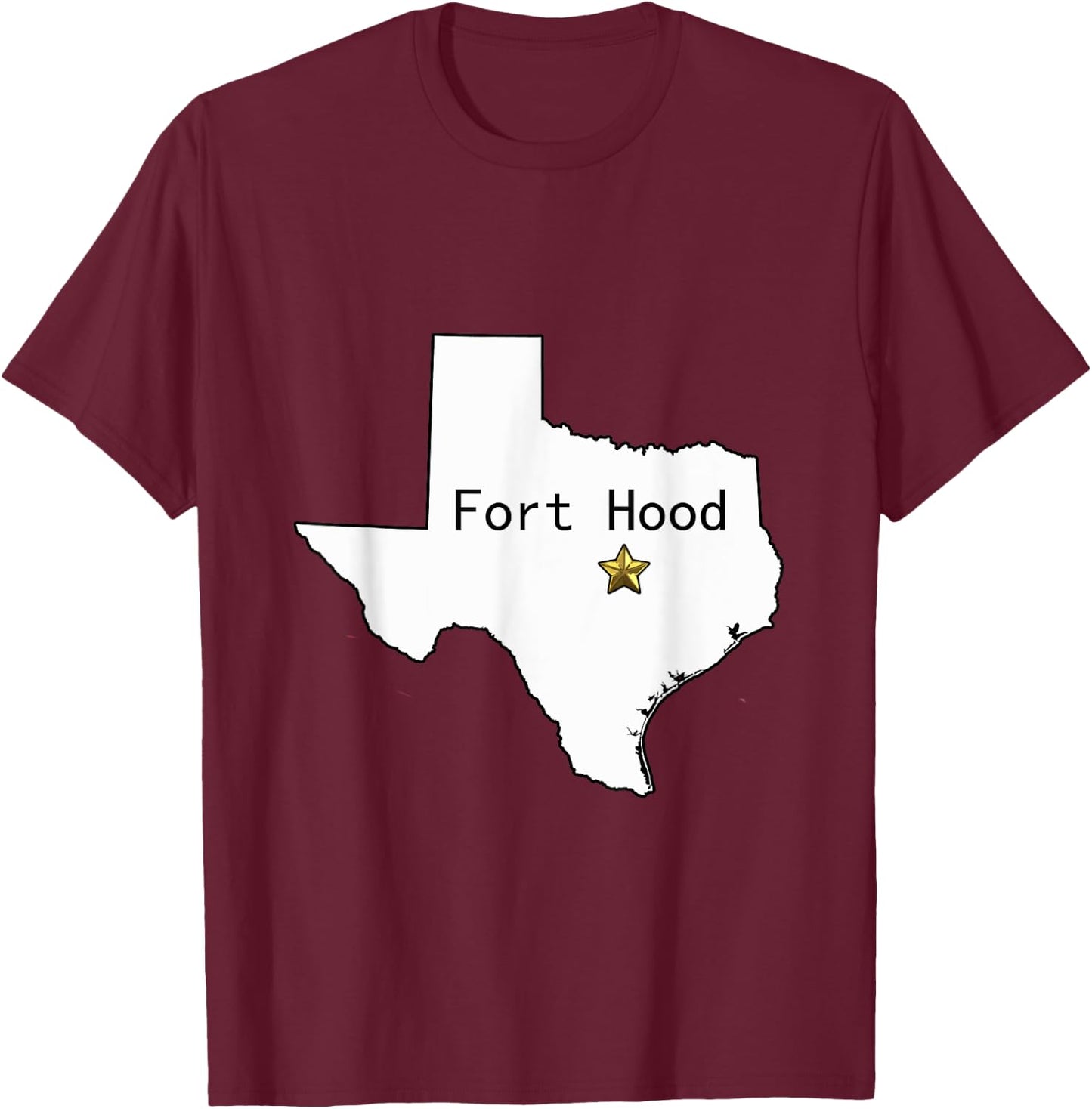 Fort Hood Military Base - Army Post at Killeen, TX design T-Shirt - T-Shirt | Maroon