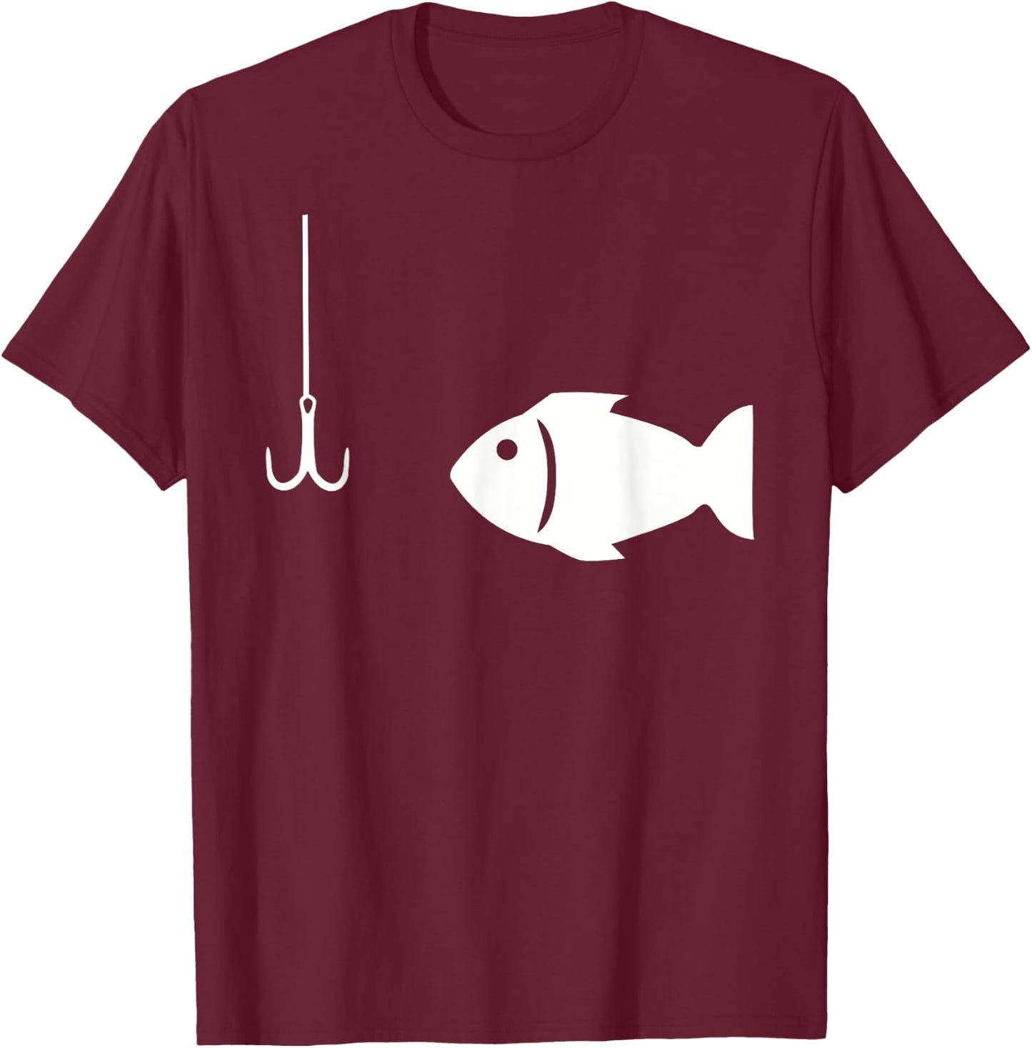 Fish and hook T-Shirt - T-Shirt | Maroon