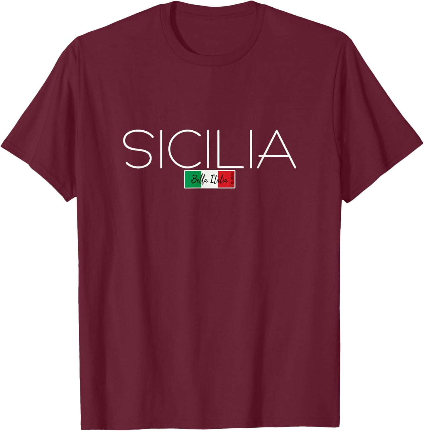 Sicilia Italia Sicily Italy Holiday Island Party T-Shirt - T-Shirt | Maroon