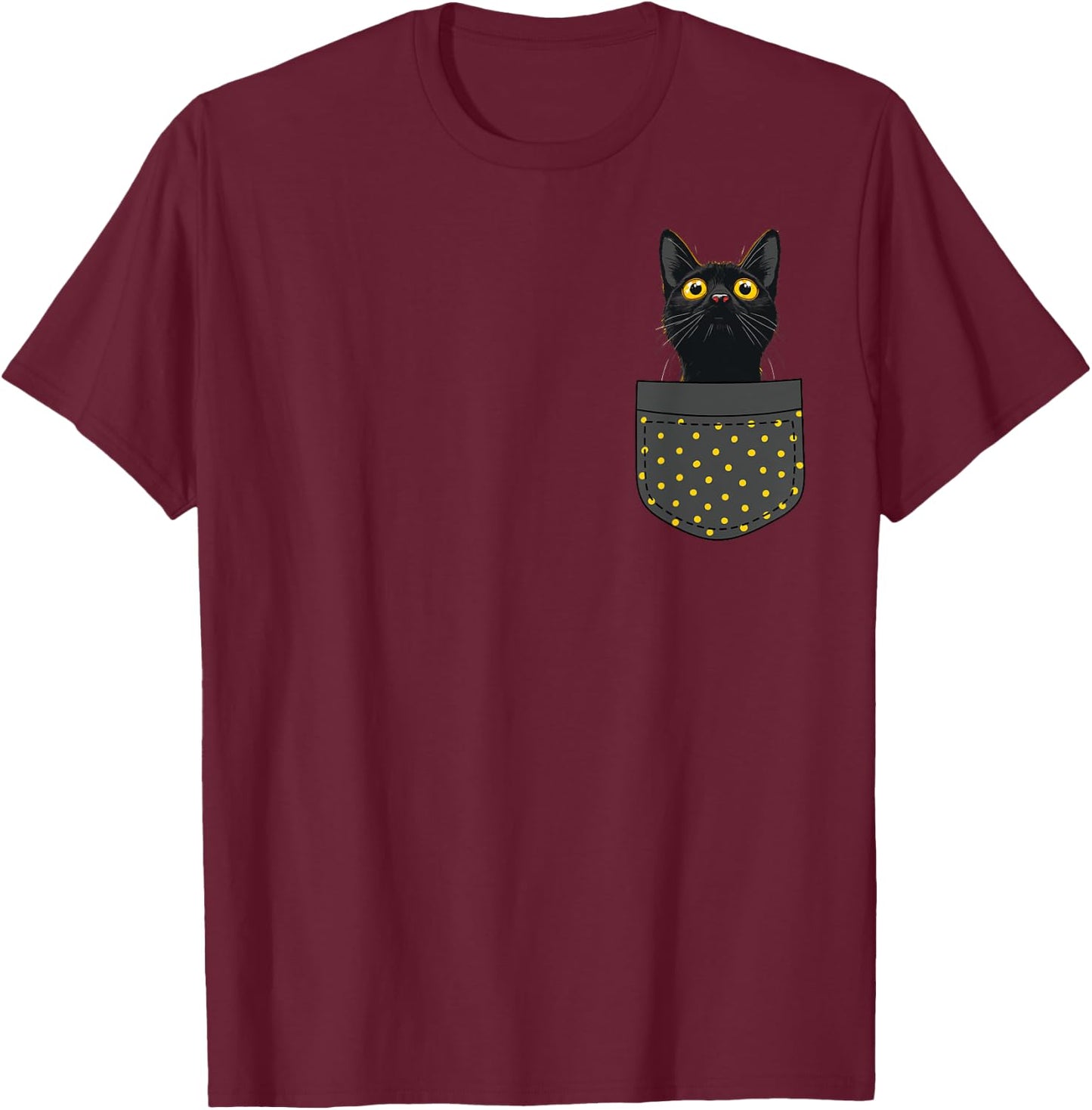 Lustige schwarze Katze in der Tasche für Katzen Mama und Katzenpapa T-Shirt - T-Shirt | Maroon