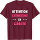Caution Catherine in Freedom Funny Name Catherine , Black, Female X-Small T-Shirt - T-Shirt | Maroon