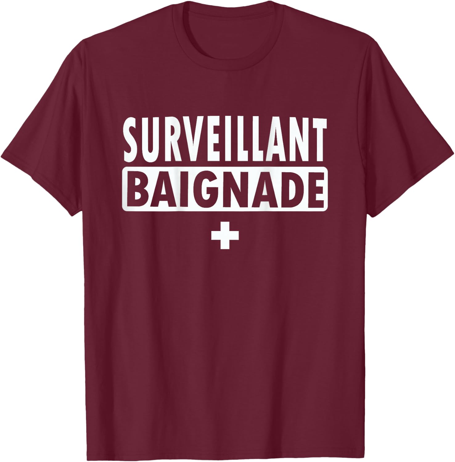 Swimming Supervisor , Blue, S T-Shirt - T-Shirt | Maroon