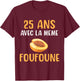 Anniversary Gift Wedding Man Groom 25 Years Funny , Black, S T-Shirt - T-Shirt | Maroon