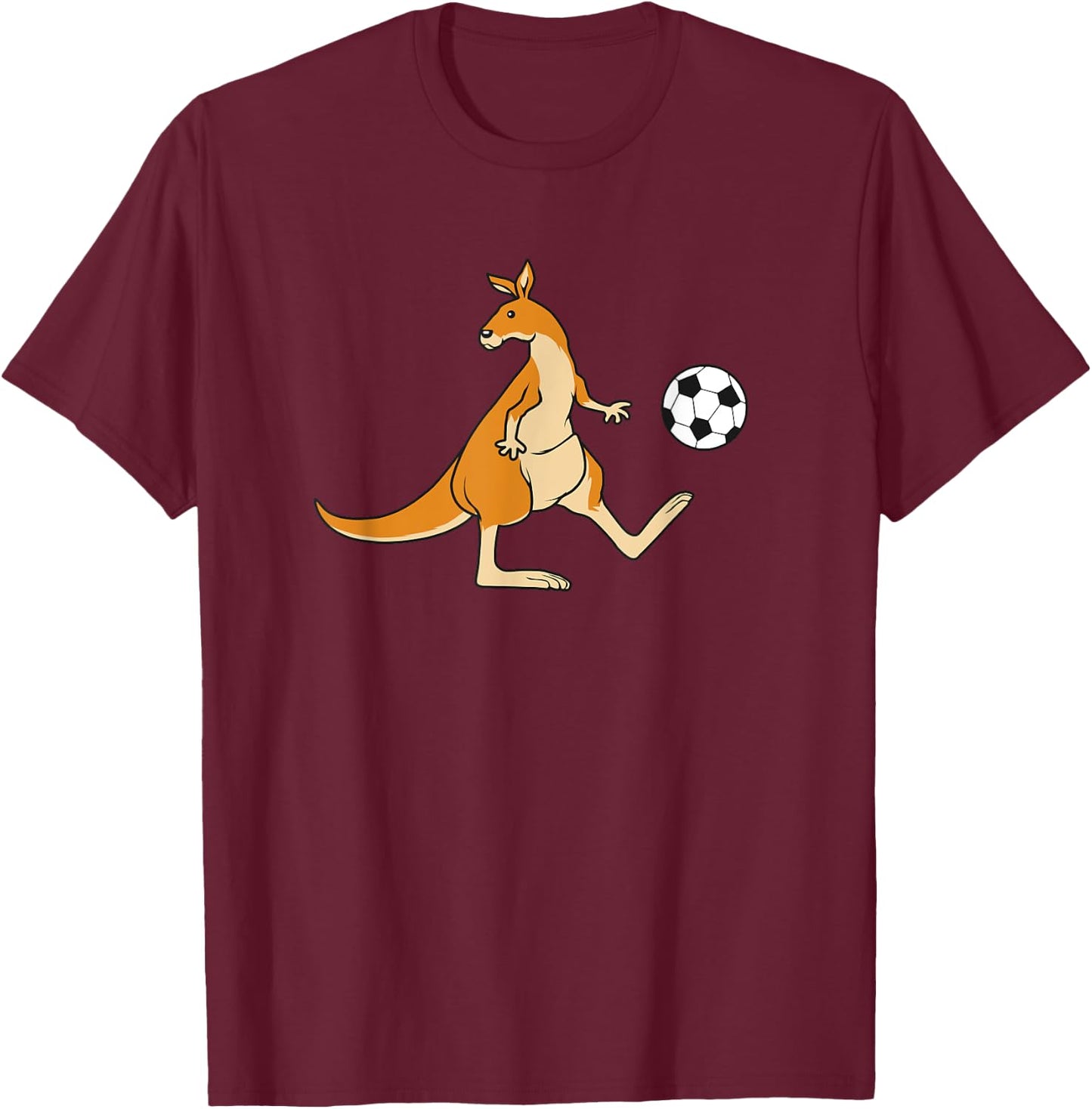 Kangaroo Soccer Australian Ball Sports T-Shirt - T-Shirt | Maroon