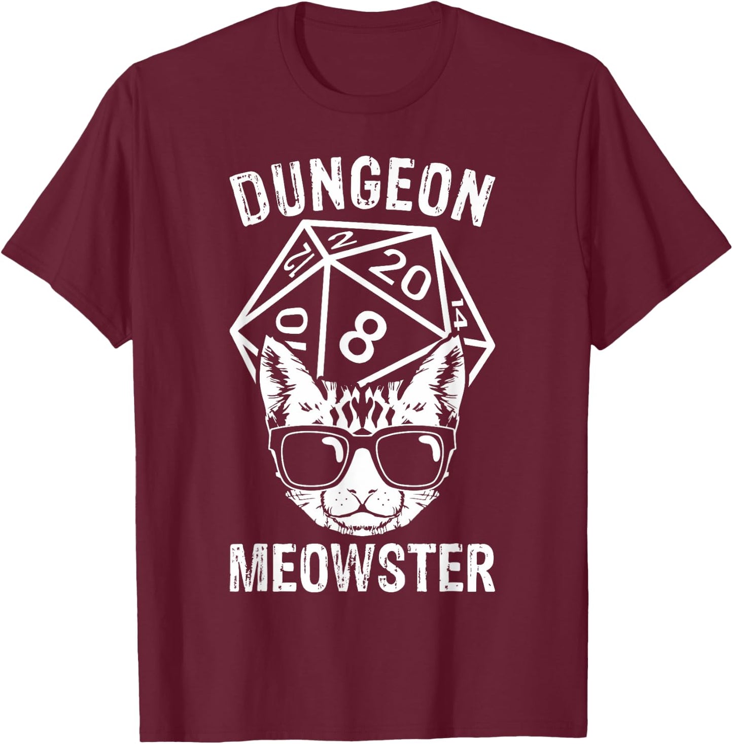 Dungeon Meowster Funny Cat Game Lover Women Girls Kids T-Shirt - T-Shirt | Maroon