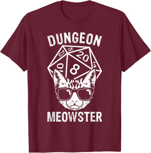 Dungeon Meowster Funny Cat Game Lover Women Girls Kids T-Shirt - T-Shirt | Maroon