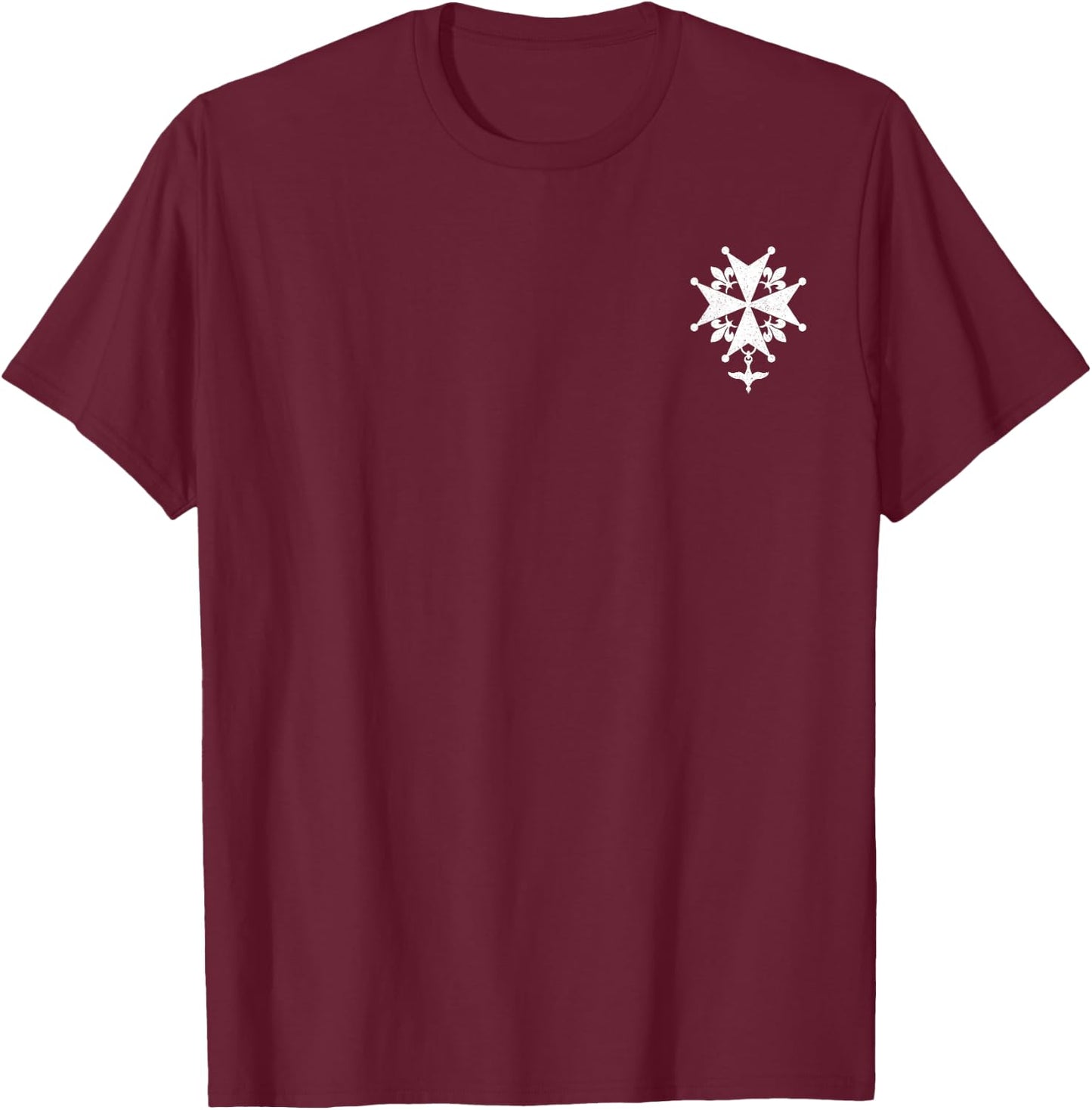 Huguenot Cross French Protestant Symbol Calvinism T-Shirt - T-Shirt | Maroon