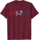 Patriotic American Flag Sheep Lovers 4th of July Kids Men T-Shirt - T-Shirt | Maroon