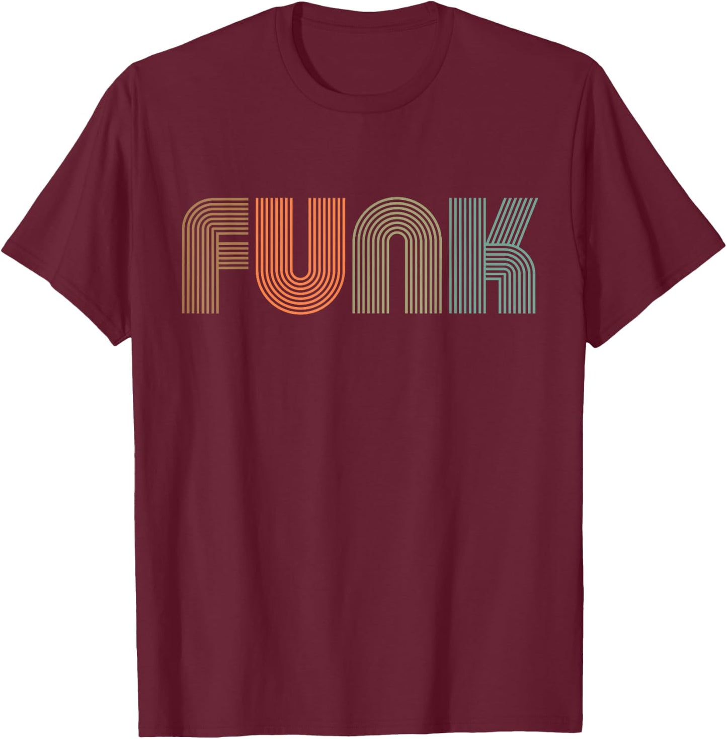 Funk Music Design With Retro Vintage Inspired By 70s Sound T-Shirt - T-Shirt | Maroon