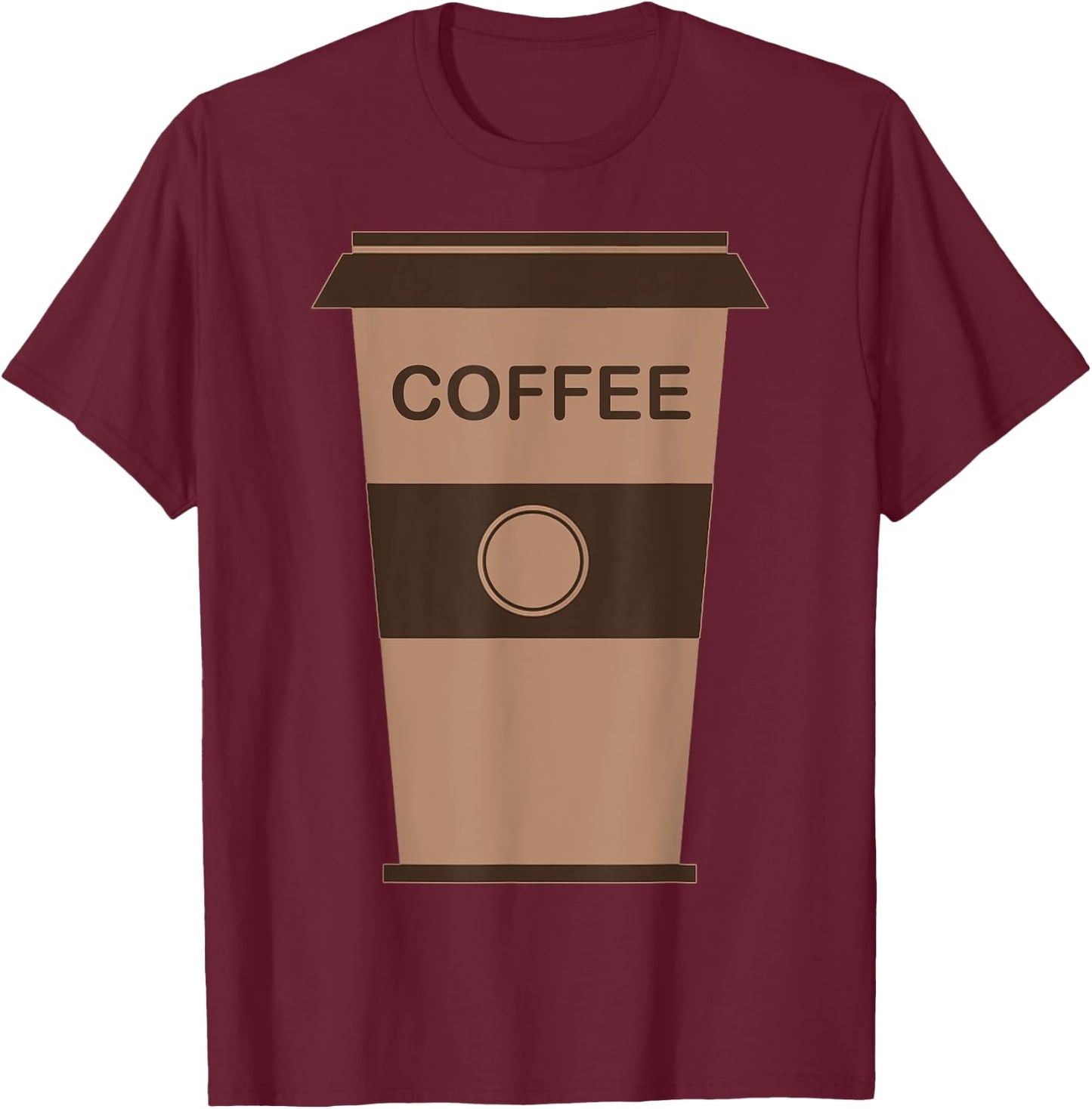 Coffee Cup Halloween Costume - Match With Donut Costume T-Shirt - T-Shirt | Maroon