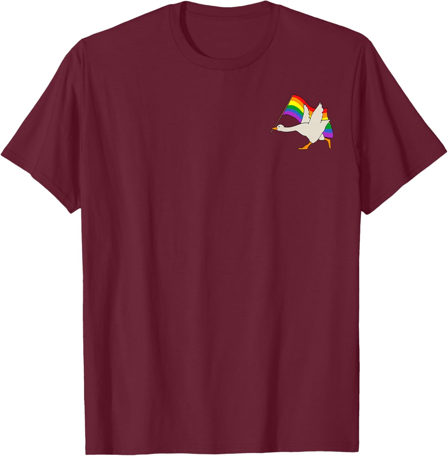 Rainbow Funny Goose Meme Love Is Love LGBT Gay Lesbian Pride T-Shirt - T-Shirt | Maroon