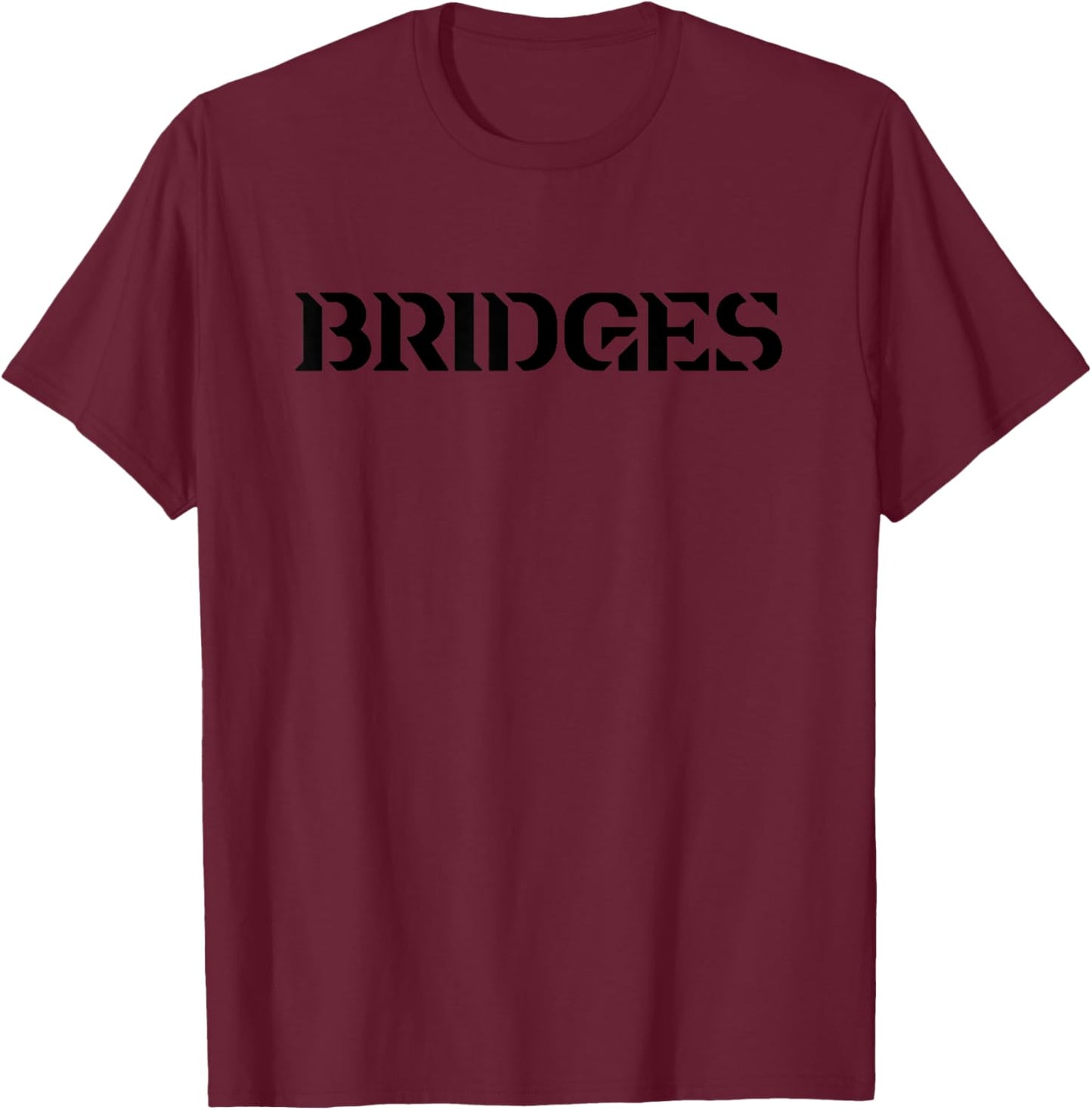 Kojima Productions Death Stranding Organization Bridges Stencil Grau Klein Klassisch detailliert Kurzarm T-Shirt - T-Shirt | Maroon