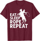 Cool Roping Women Bull Rider Cowboy Accessories T-Shirt - T-Shirt | Maroon