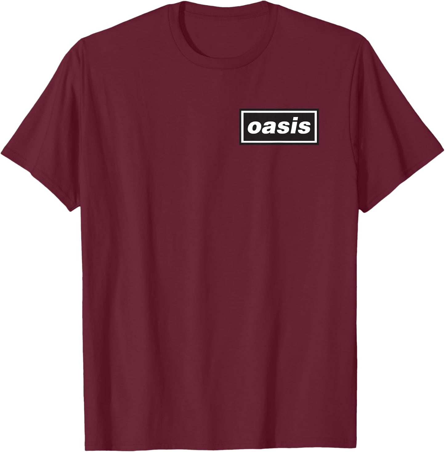 Oasis – Pocket Hit Logo Black , Black, S T-Shirt - T-Shirt | Maroon