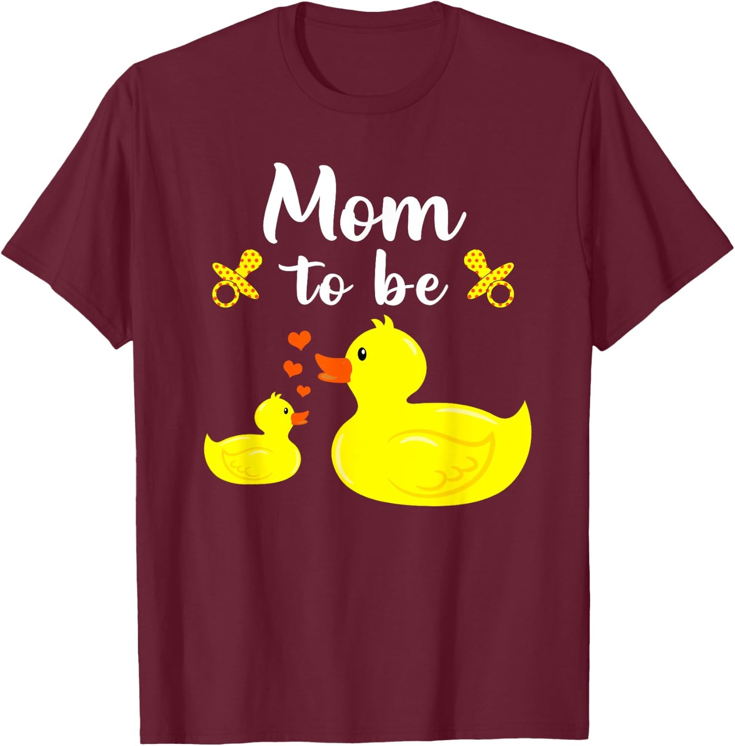 Mom To Be Yellow Duck Baby Shower For Boy Or Girl T-Shirt - T-Shirt | Maroon