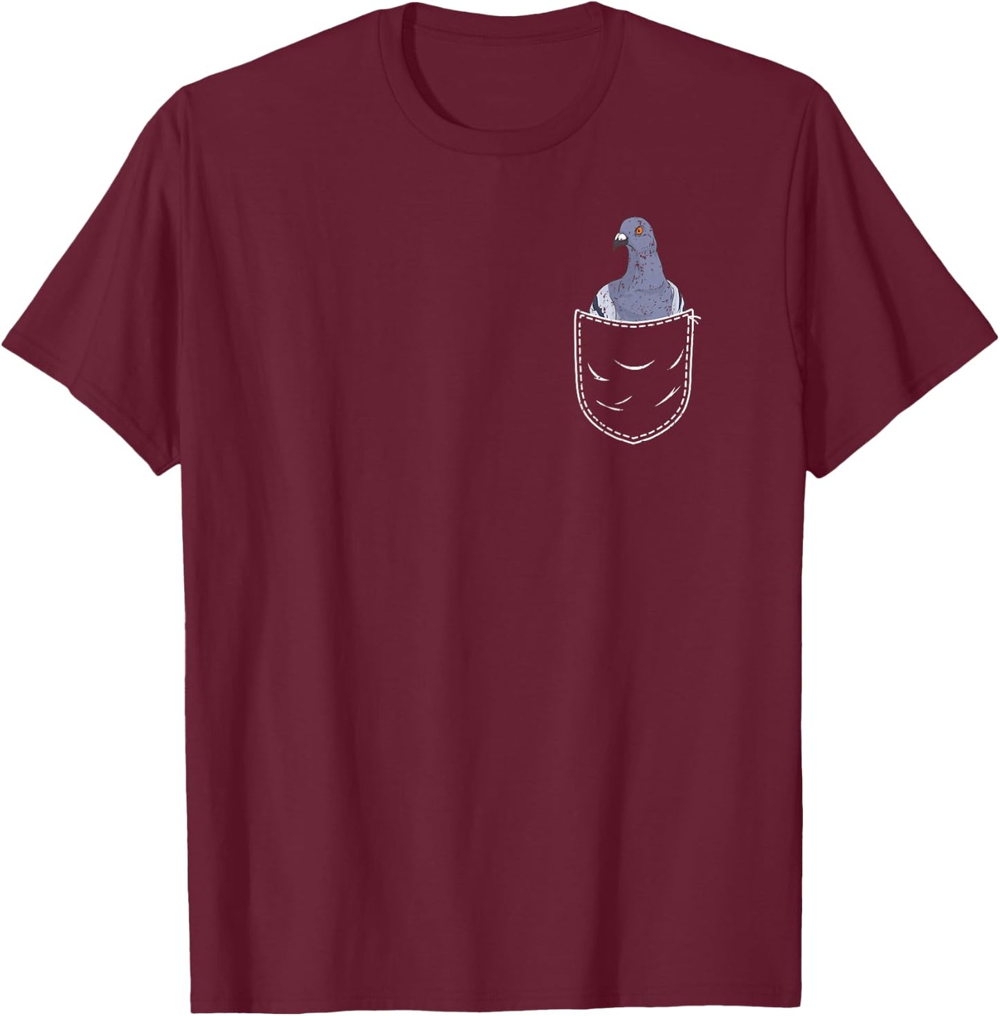 Pigeon Taubenschlag Bird Animal Lover Chest Pocket , black T-Shirt - T-Shirt | Maroon