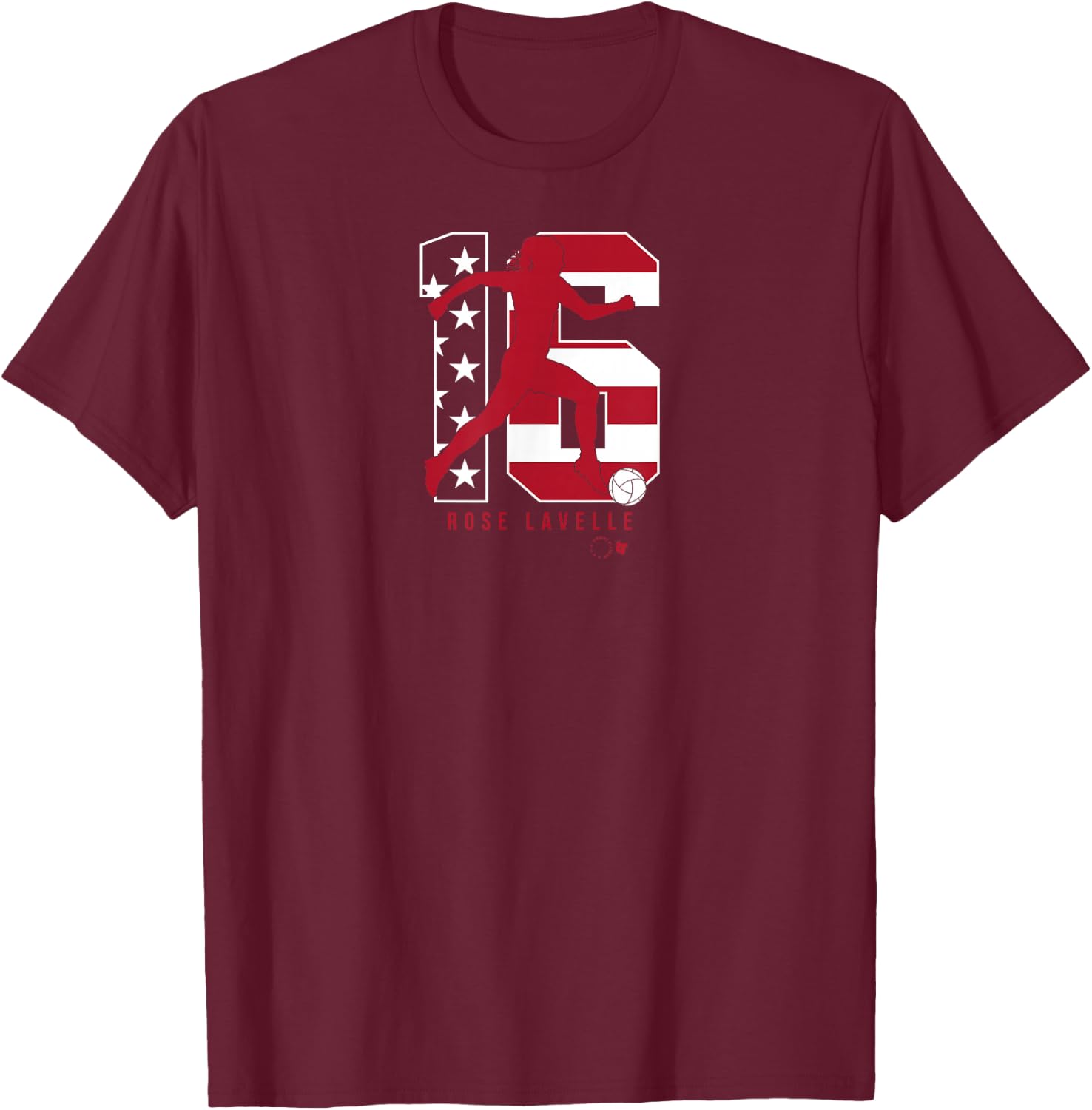 Rose Lavelle 16: USWNT Players Association - USA Soccer T-Shirt - T-Shirt | Maroon