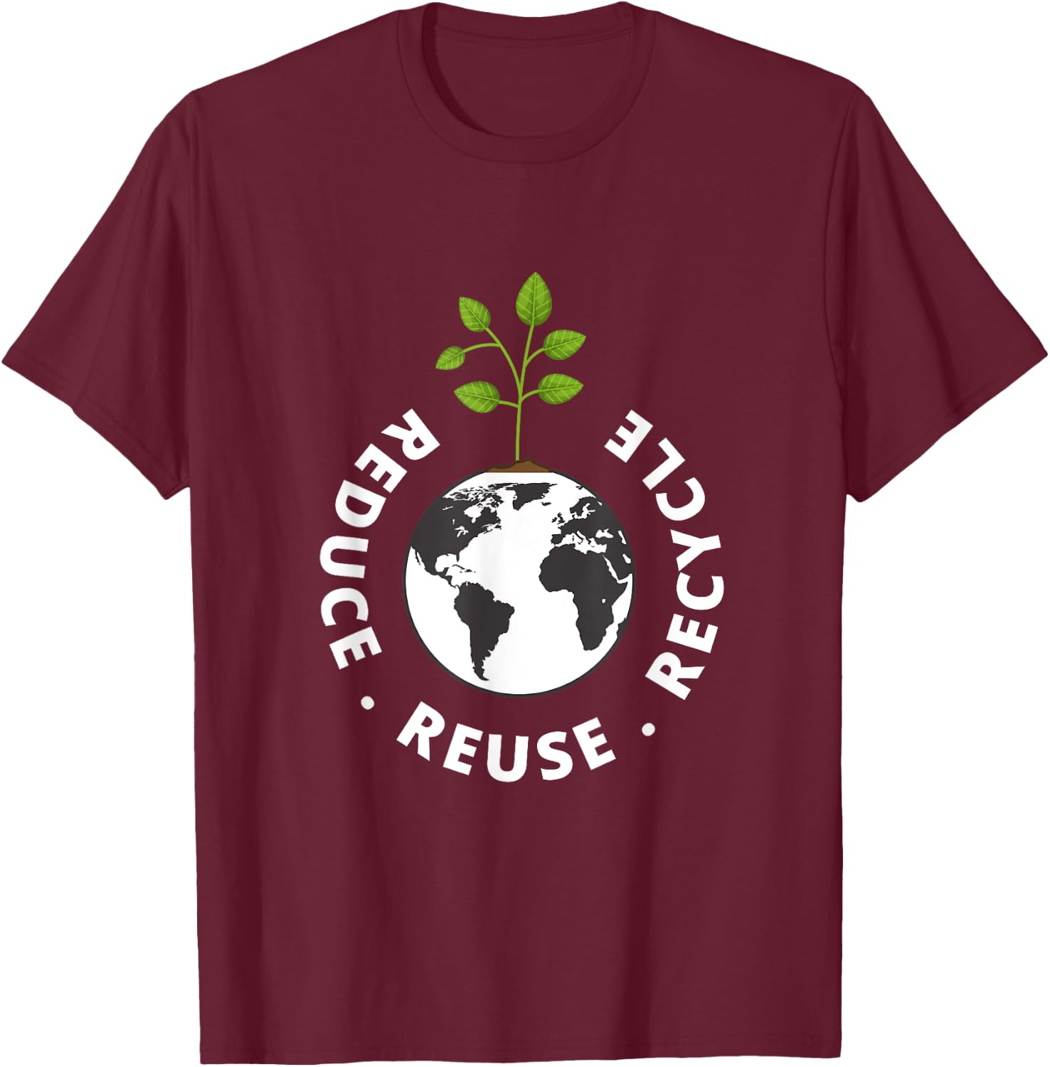 Recycling Earth Day Gift | Environment Reduce Reuse Recycle T-Shirt - T-Shirt | Maroon