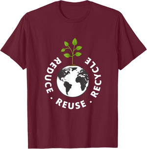 Recycling Earth Day Gift | Environment Reduce Reuse Recycle T-Shirt - T-Shirt | Maroon
