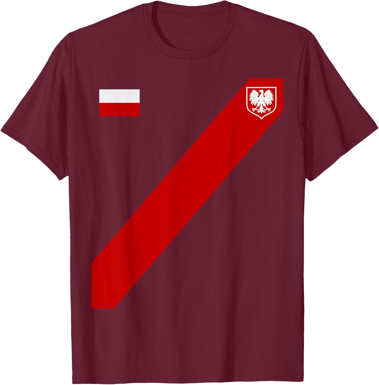 Poland For Gift Poland Poland Warsaw Flag T-Shirt - T-Shirt | Maroon