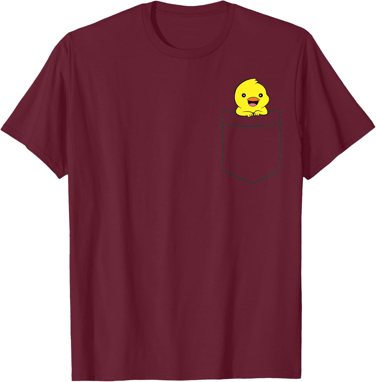 Duck In A Pocket Cute Pocket Duck T-Shirt - T-Shirt | Maroon