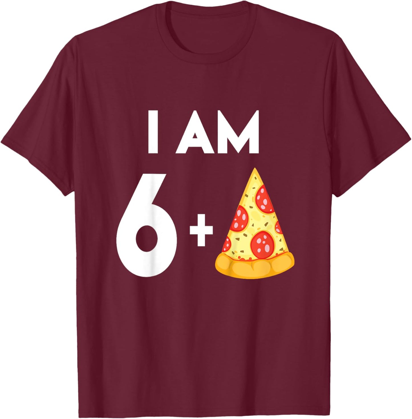 7 Years Old Pizza Gift 7th Birthday Shirt T-Shirt - T-Shirt | Maroon