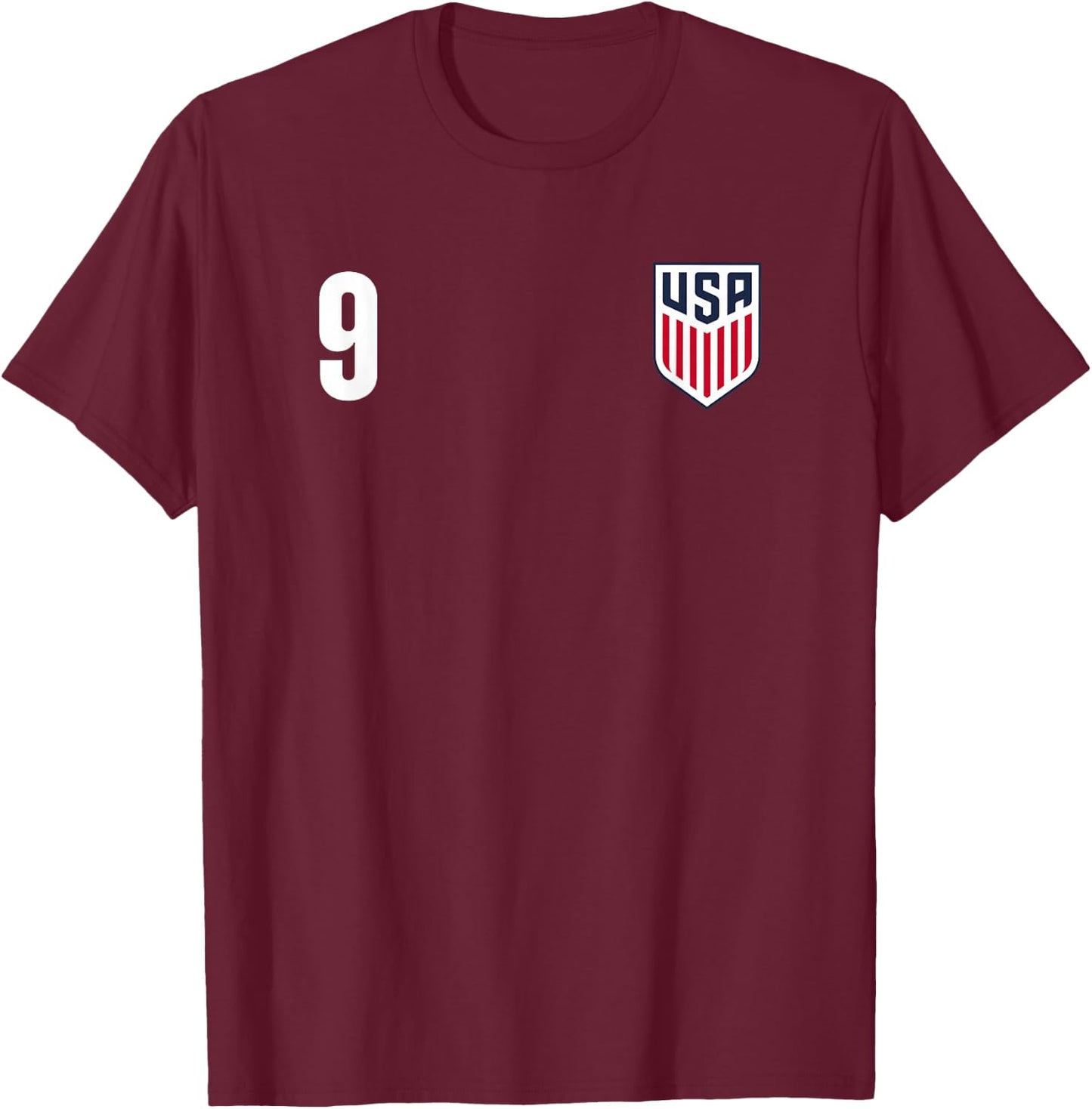 Officially Licensed US Soccer Ricardo Pepi, Legacy #9 T-Shirt - T-Shirt | Maroon