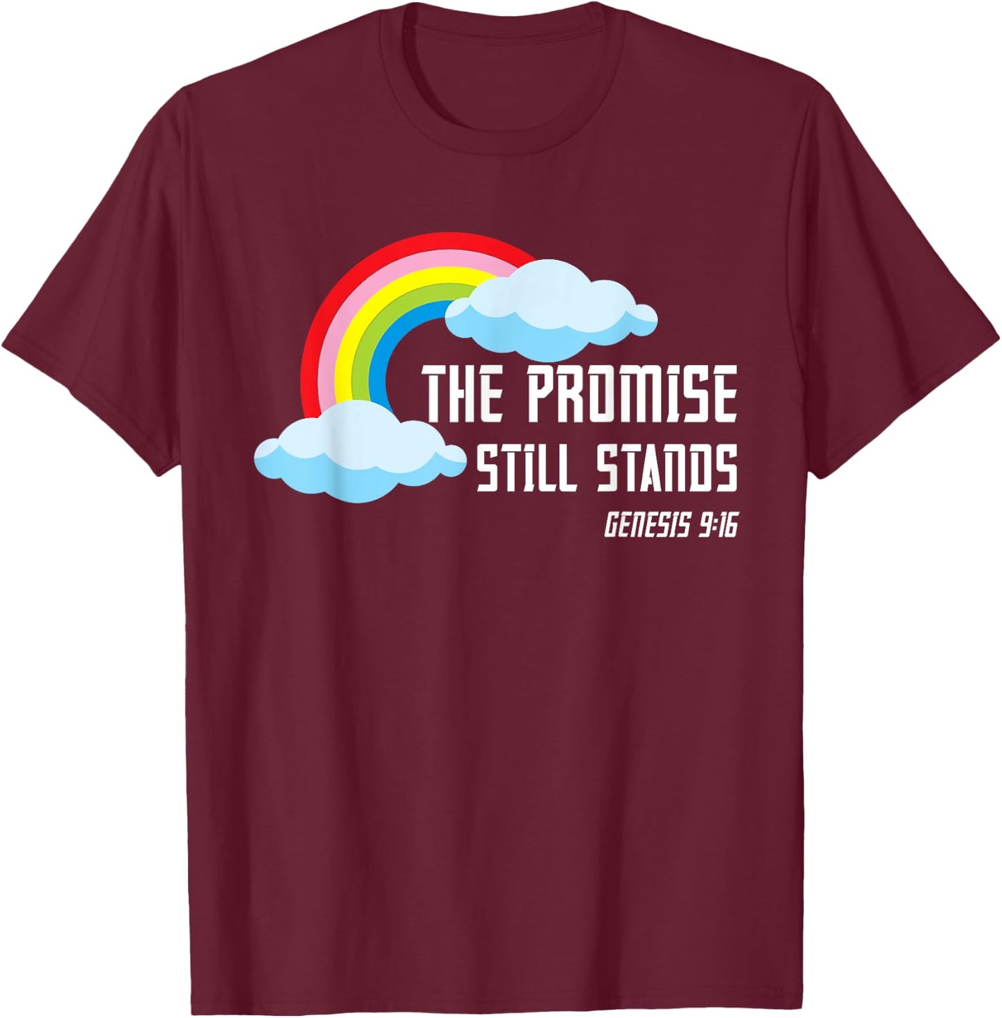 Genesis 9:16 Christian Bible Verse T-Shirt - T-Shirt | Maroon