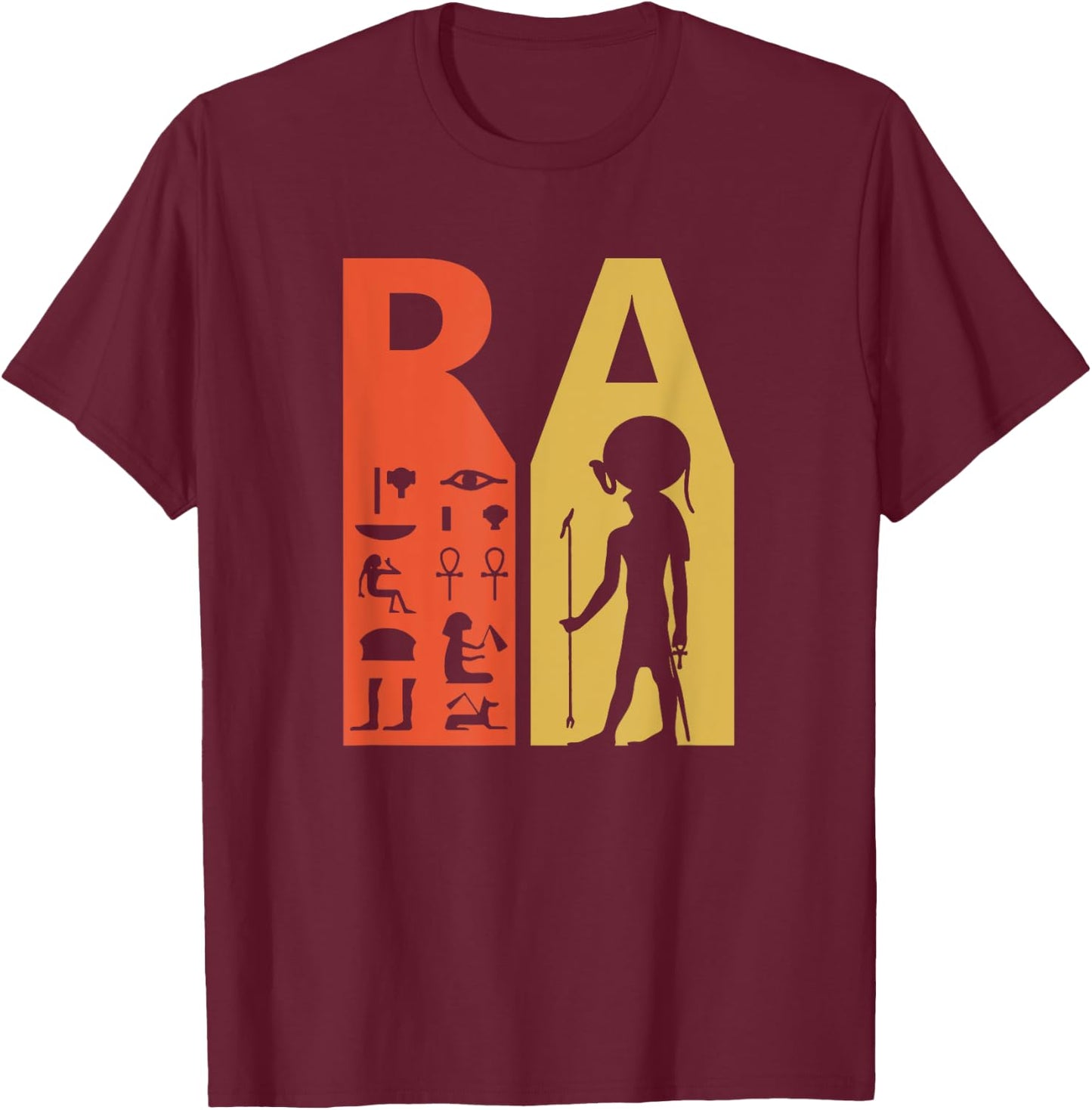 Amun-Ra - Old Egypt God of the Sun RA T-Shirt - T-Shirt | Maroon