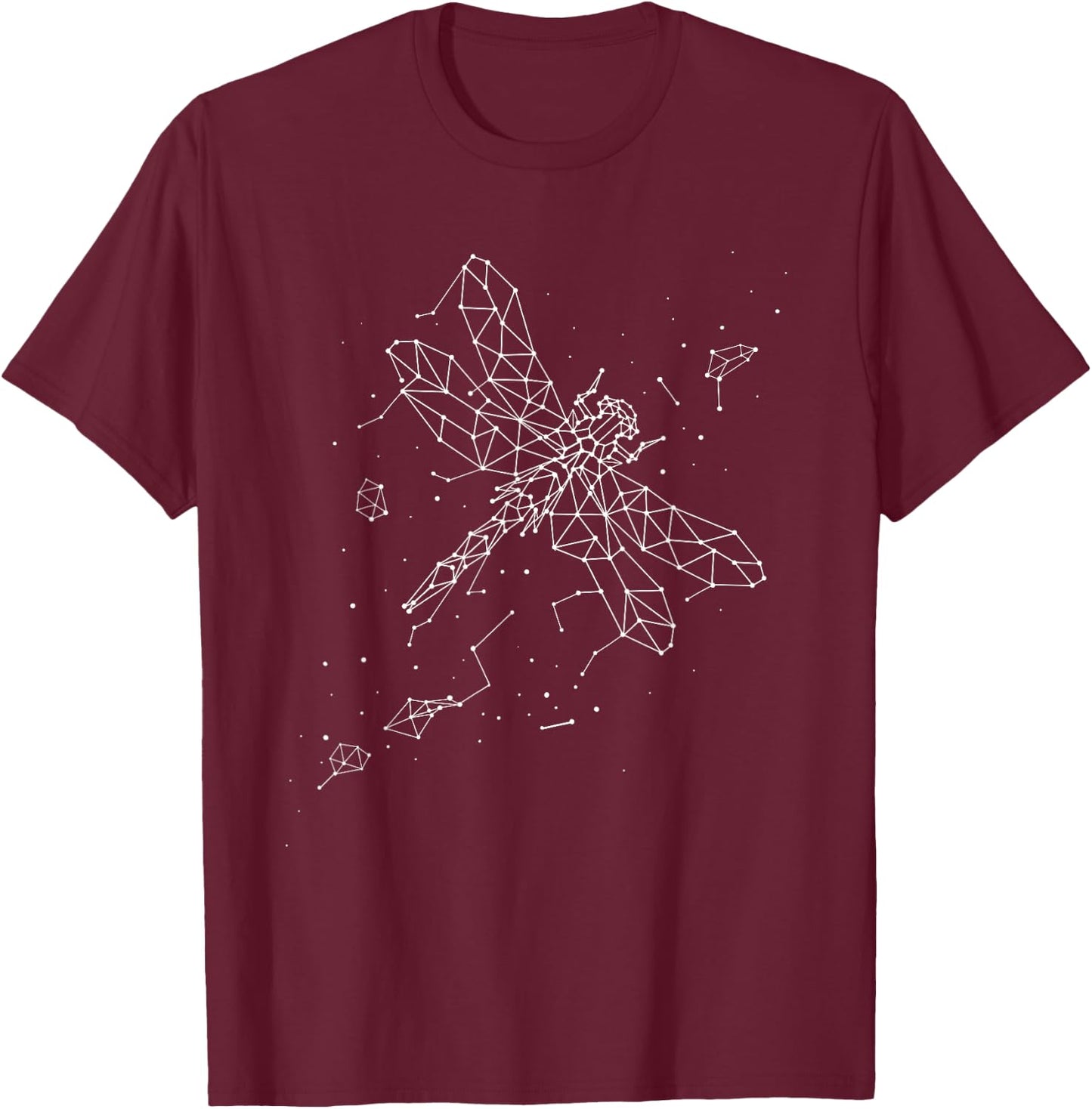 Dragonfly Minimalist Line - Insects Nature Lover Entomology T-Shirt - T-Shirt | Maroon