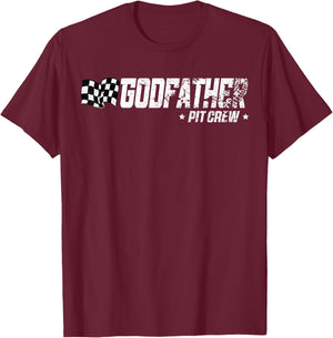 Godfather Pit Crew Race Car Birthday Family Racing T-Shirt - T-Shirt | Maroon