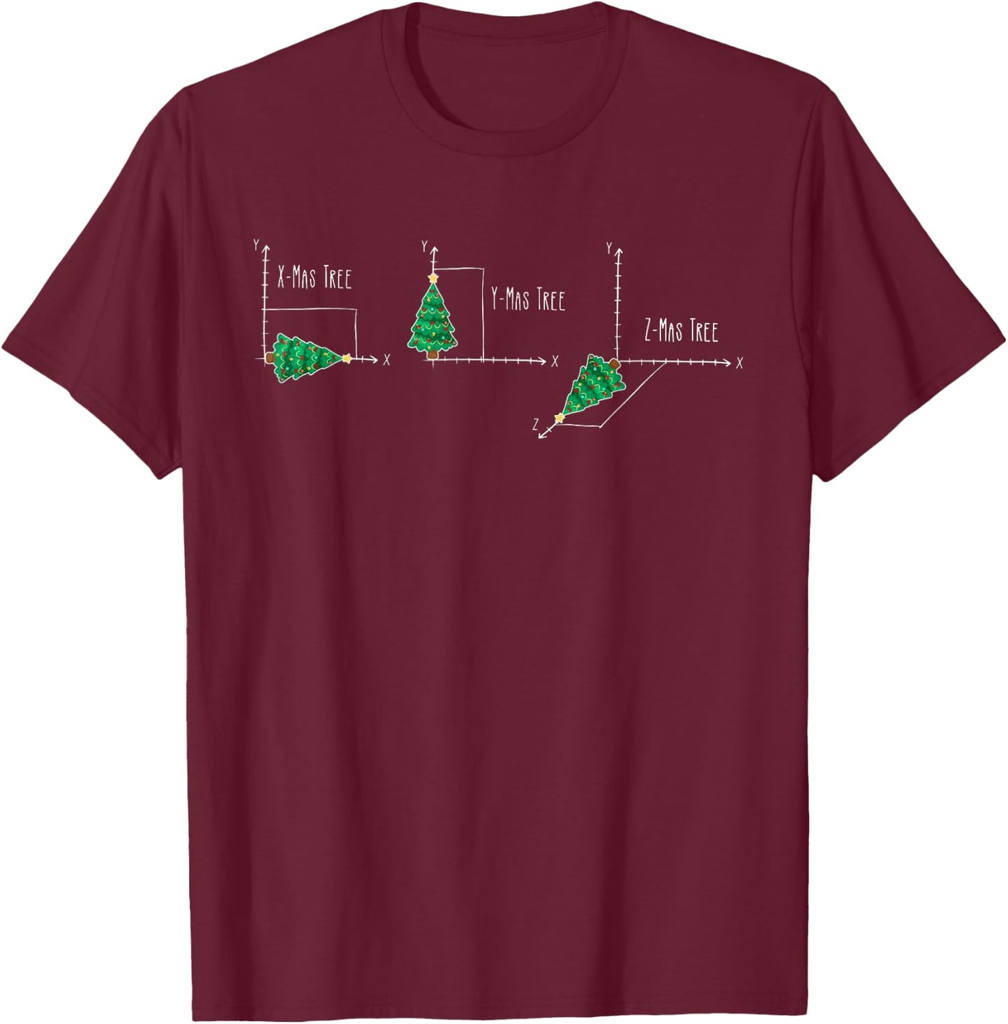 X-Mas Tree Math Teacher Christmas Christmas Tree Science T-Shirt - T-Shirt | Maroon
