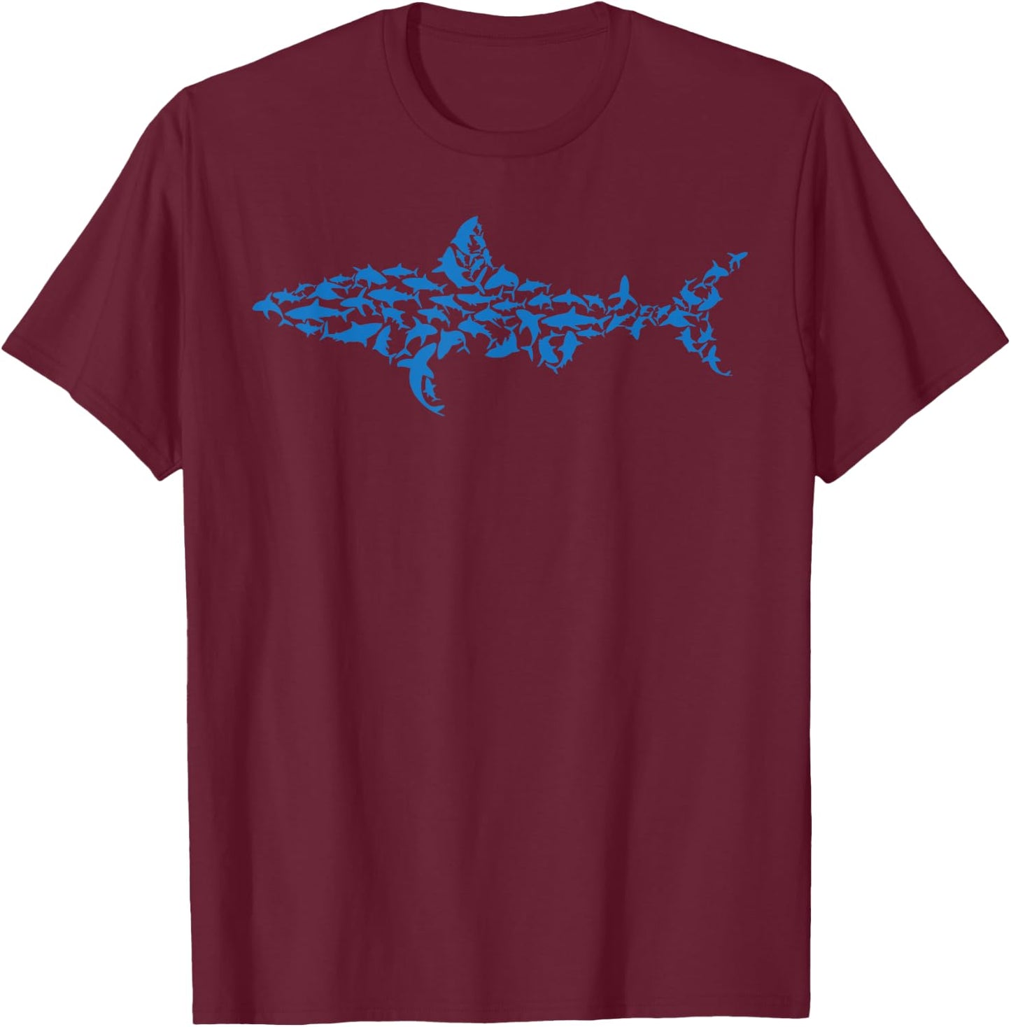 Great White Shark - Sharks Silhouette Shark Fish White Shark T-Shirt - T-Shirt | Maroon