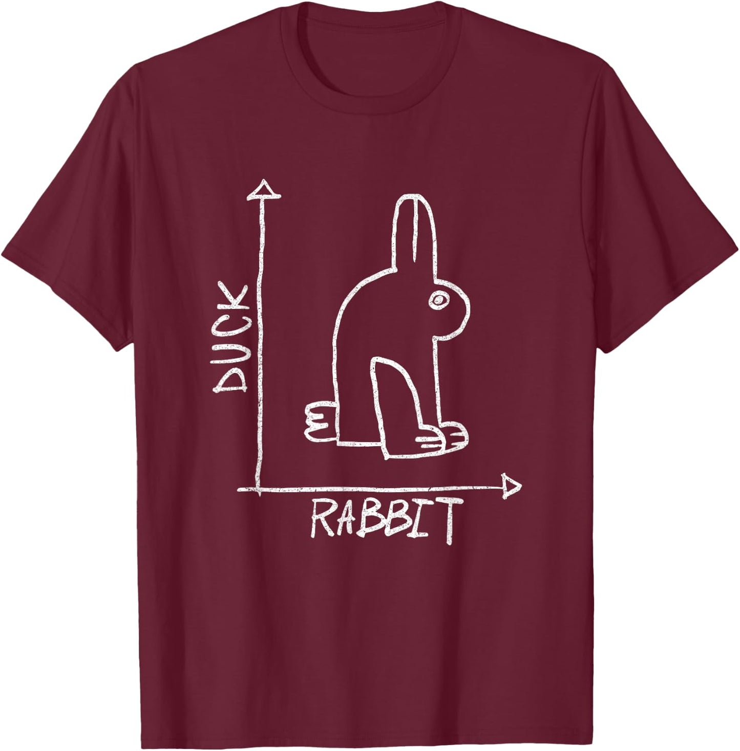 Funny Science Nerd Duck Rabbit Physics Math Geek Gifts T-Shirt - T-Shirt | Maroon