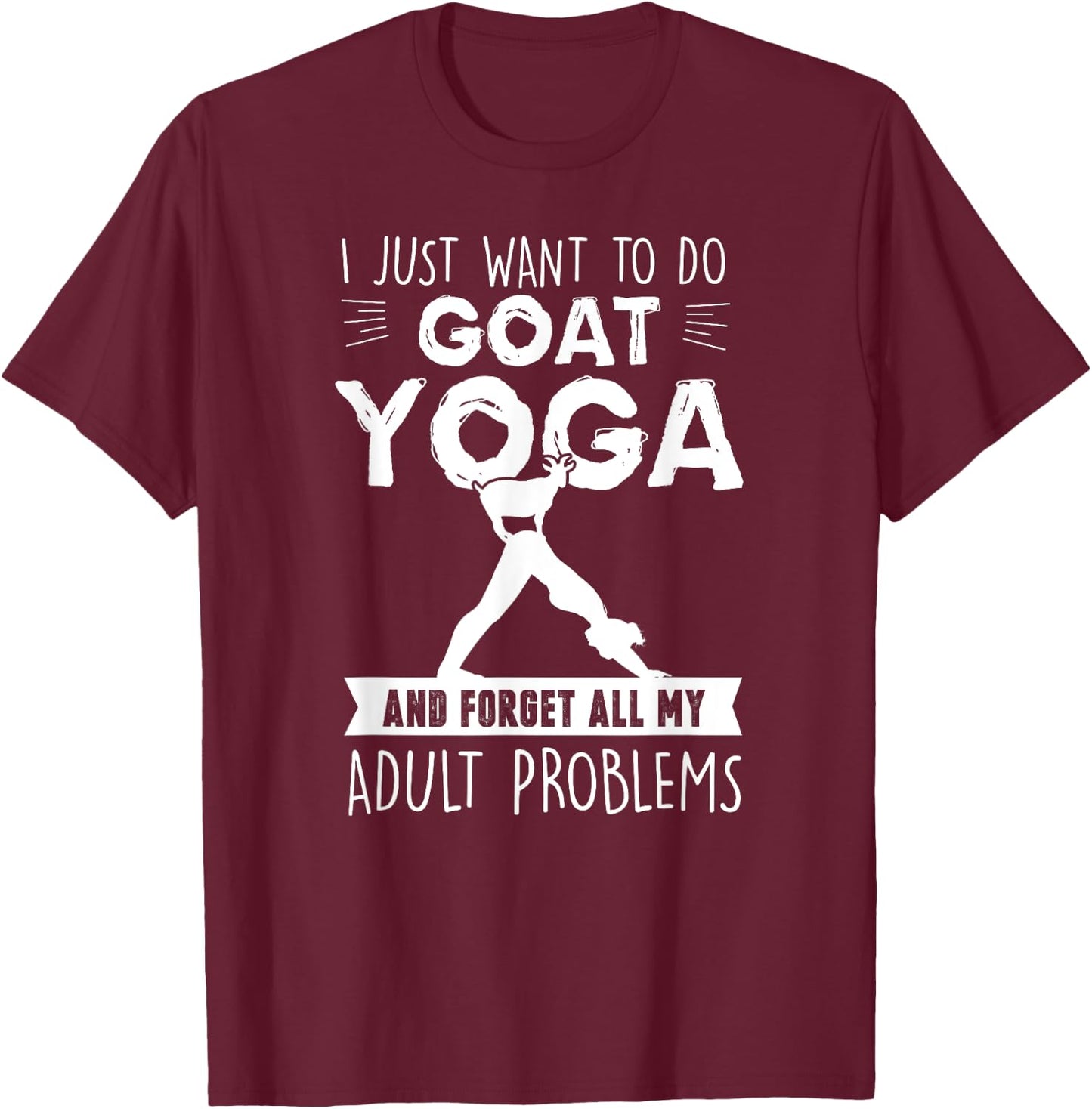 Funny Goat Yoga - Spiritual Cuteness T-Shirt - T-Shirt | Maroon