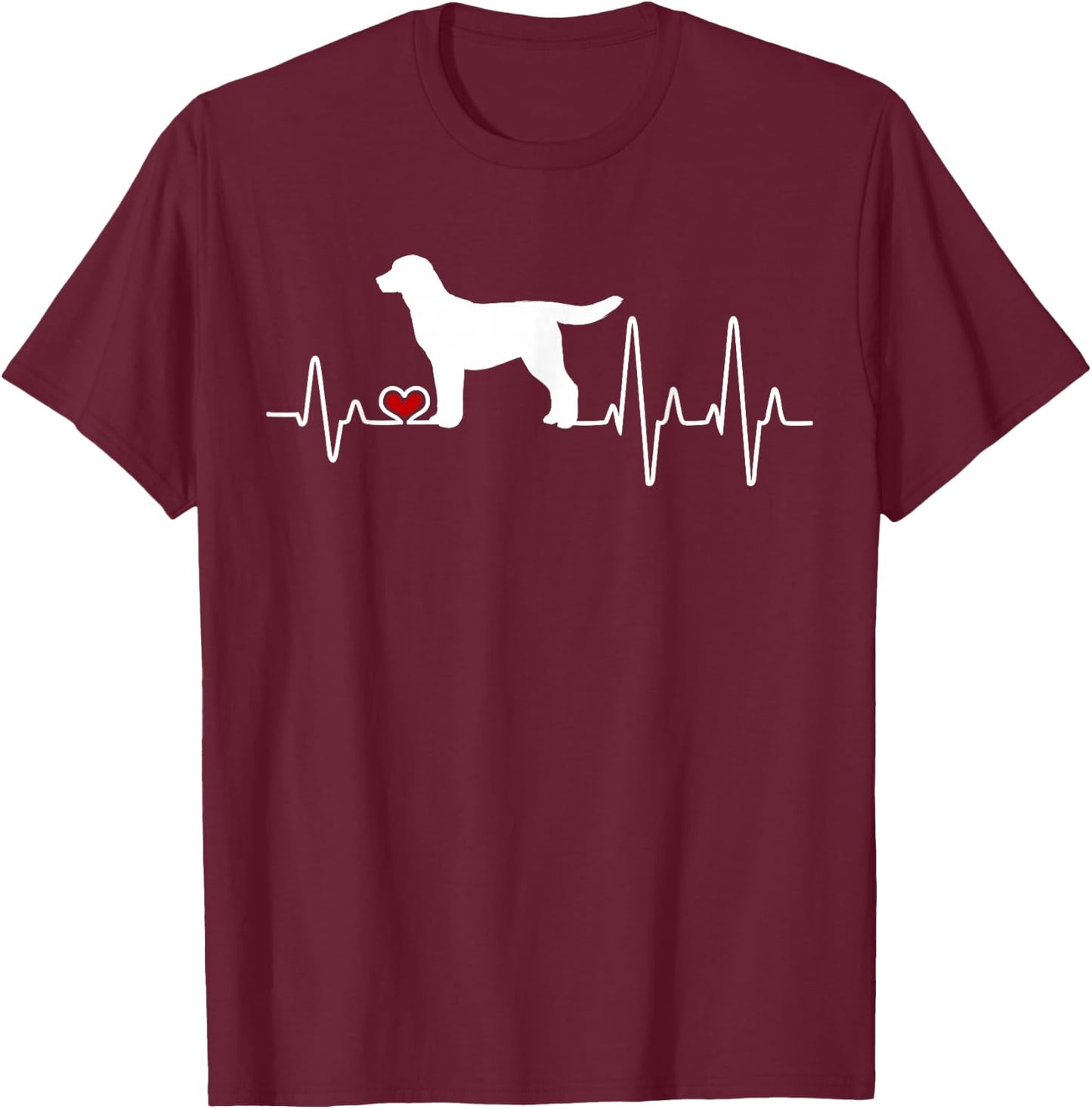 Labrador Dog Heartbeat Pulse Women Girls Kids T-Shirt - T-Shirt | Maroon