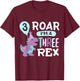 3rd Birthday Dinosaur T Rex Roar Three Rex 3 Years Old Kids T-Shirt - T-Shirt | Maroon