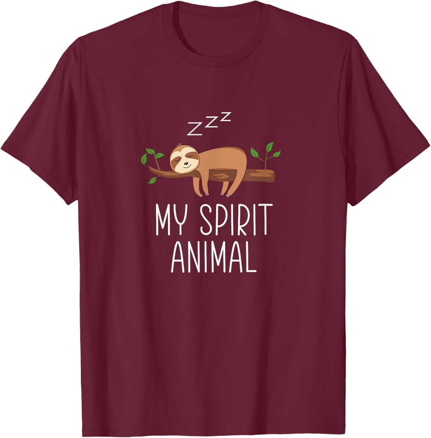 My Spirit Animal - Funny Sloth T-Shirt - T-Shirt | Maroon
