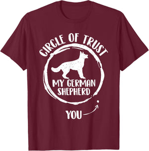 German Shepherd Shop - Circle Of Trust German Shepherd Dog Lover - Black, Small T-Shirt - T-Shirt | Maroon
