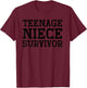 Teenage Niece Survivor Grandpa Team Pappy Daddy Father's Day T-Shirt - T-Shirt | Maroon