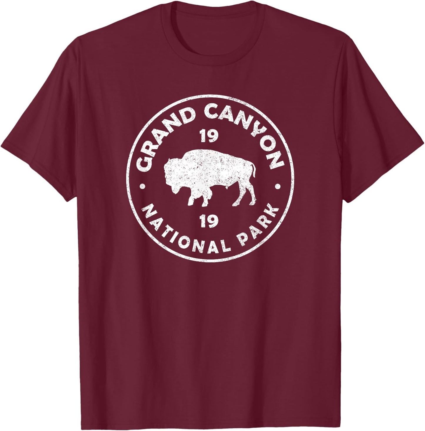 Grand Canyon National Park Arizona Bison Men Souvenir T-Shirt - T-Shirt | Maroon