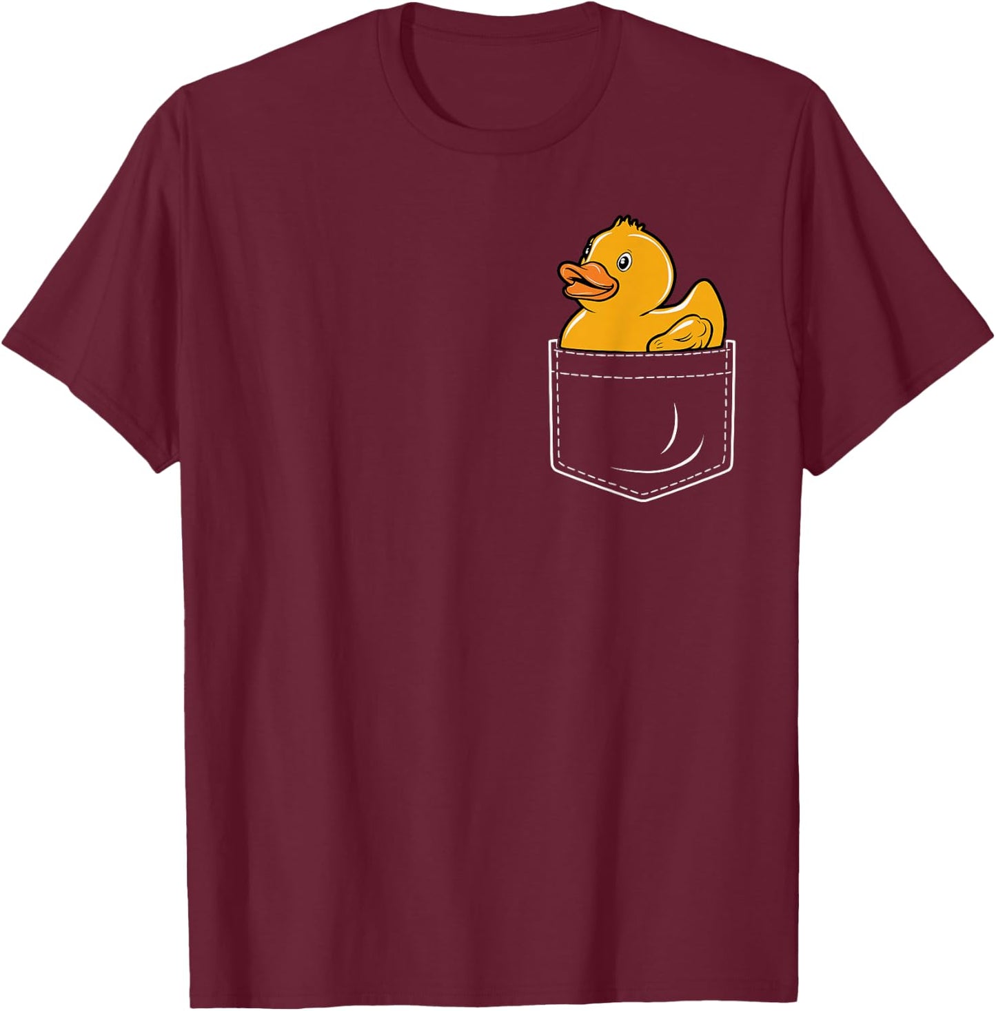 Rubber Duck In Breast Pocket T-Shirt - T-Shirt | Maroon