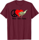 Peace Love Pasta Shirt - Eat Fork Spaghetti T-Shirt - T-Shirt | Maroon