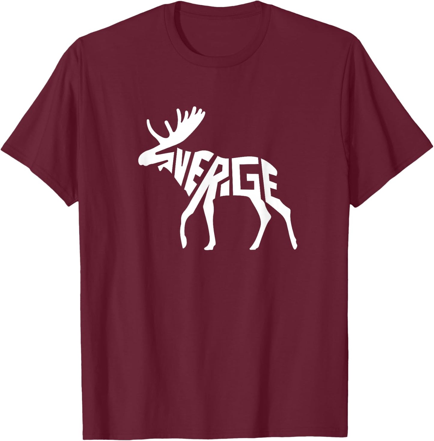 Sweden Sverige Moose Word Art - Funny Animal T-Shirt - T-Shirt | Maroon
