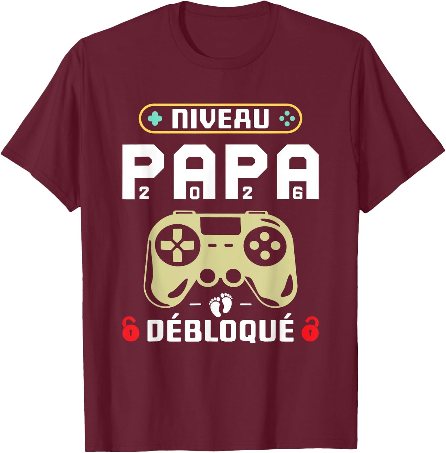 Dad Gamer in 2026 - Unlocked Dad Level Baby Riding T-Shirt - T-Shirt | Maroon